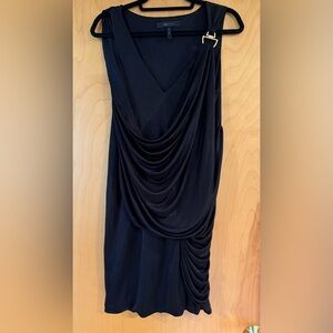 BCBGMaxAzria Black Asymmetrical Draped Dress